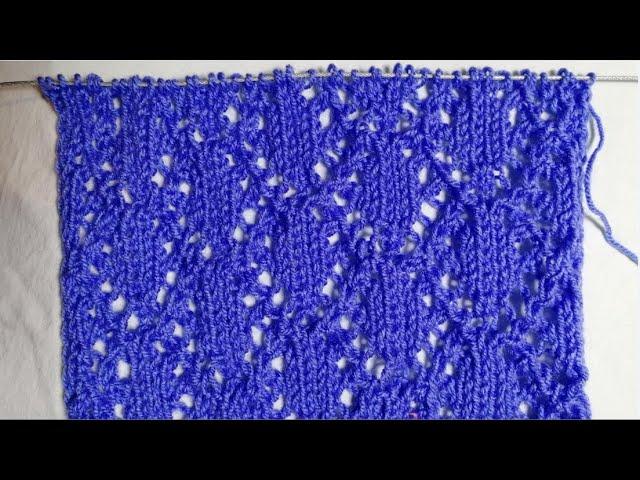 Роскошный ажурный узор спицами