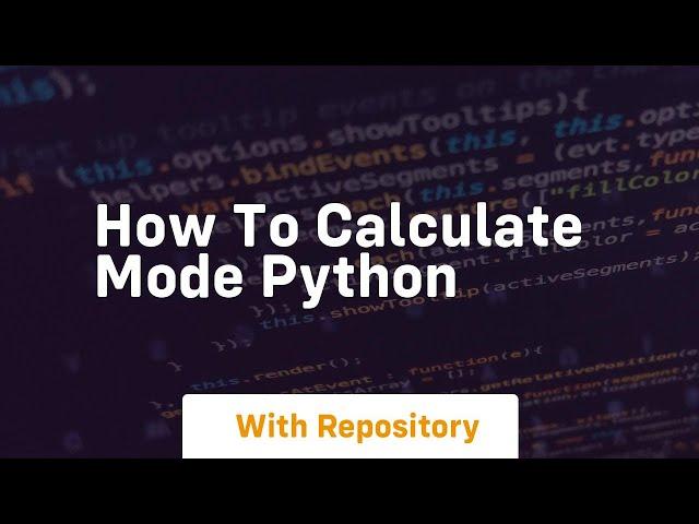 how to calculate mode python