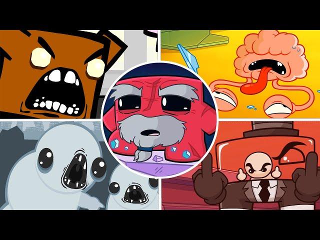 Super Meat Boy 1 & 2 (Forever) All Bosses Fight (No Damage)