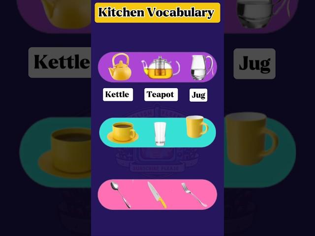 Kitchen Vocabulary || English Easy Practice || #englishlanguage #vocabulary #englishlearning