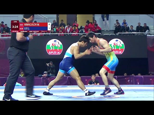 Qual. GR - 60 kg: M. AINAGULOV (KAZ) v. J. LEE (KOR)