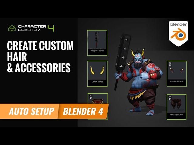 Transfer & Convert the Hair & Accessories via Blender Auto Setup | Character Creator 4 Tutorial