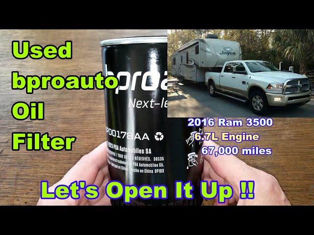 bproauto Oil Filter 1BP00178AA Cut Open, 2016 Ram 3500