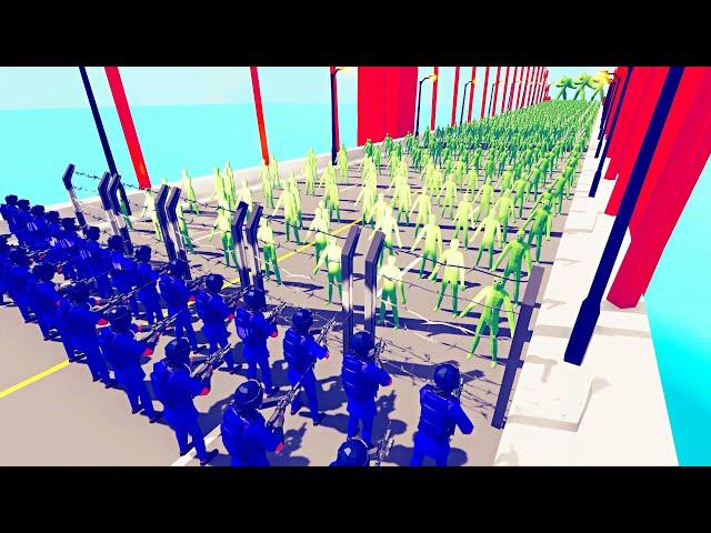 Bridge Zombie Wave vs Military - Totally Accurate Battle Simulator TABS