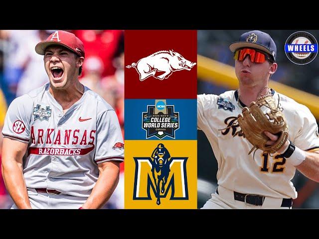 #3 Arkansas vs Murray State (GAGE WOOD NO HITTER!) | Elimination Game | 2025 College World Series
