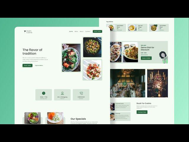 HTML CSS Full Project | Restaurant Website | Shaif's Cuisine