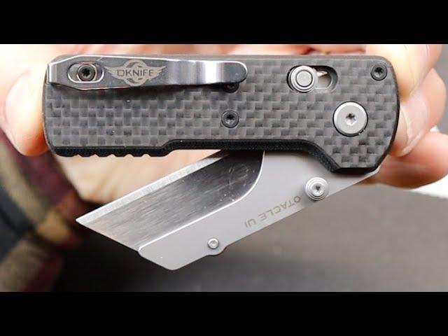 Olight Oknife Otacle U1 Carbon Fiber Crossbar Lock Utility Knife: A black tie worthy utility knife!