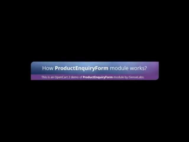 How ProductEnquiryForm module works?