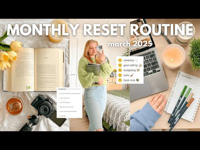 MARCH MONTHLY RESET  cleaning, goal setting, february reflection, journaling | Charlotte Pratt