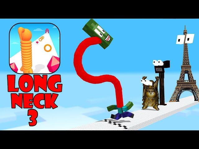 Minecraft Mobs : LONG NECK RUN CHALLENGE 3 - Minecraft Animation