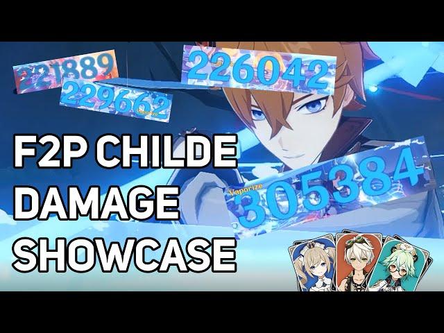 [Genshin Impact] Insane F2P Childe Damage Showcase + Build