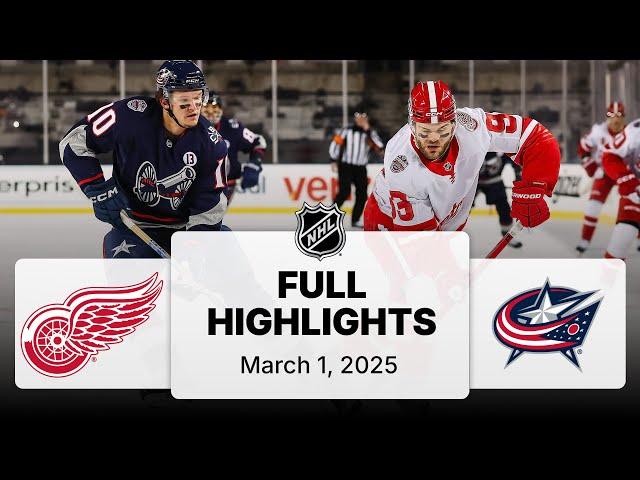 Red Wings vs. Blue Jackets | 2025 Stadium Series Highlights | March 1, 2025