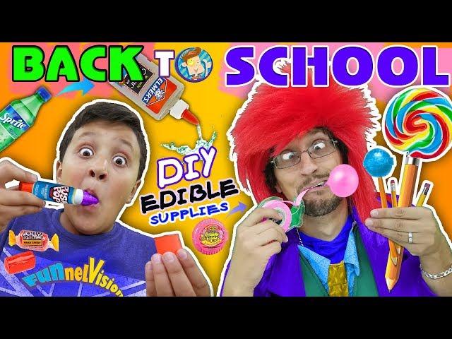 DIY EDIBLE SCHOOL SUPPLIES! Teacher vs  Supplies! FUNnel Vision Back to School Skit