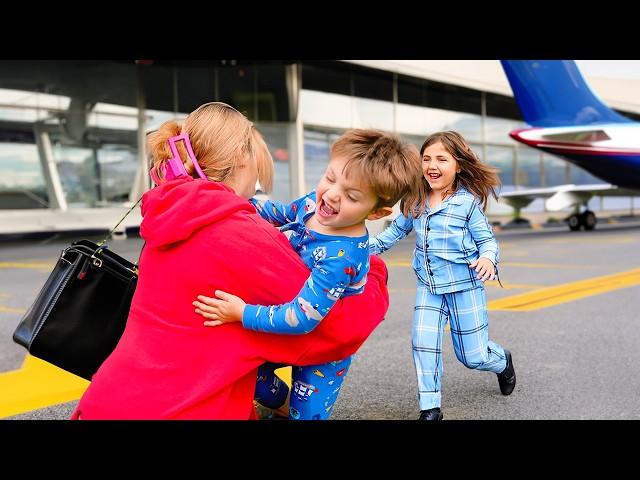 Kids' Reaction to Mom Coming Home FINALLY! ️