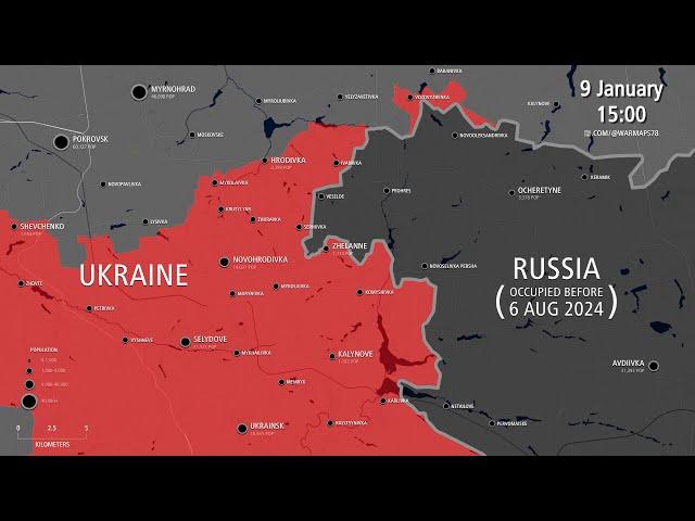 Russian Invasion of Ukraine: Pokrovsk Offensive - Every Day [Aug 6 2024 to Jan 9 2025]