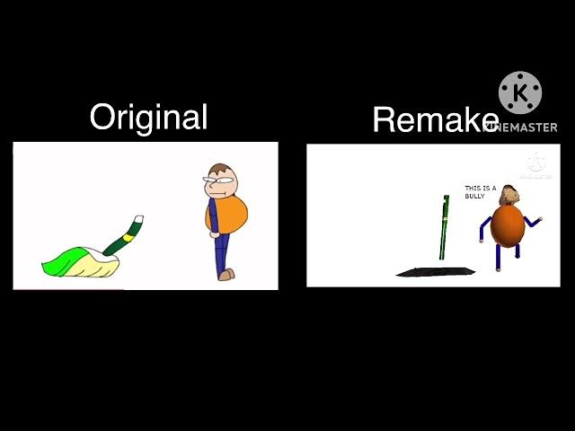 Original and Remake Baldi animate SWEEPING TIME!