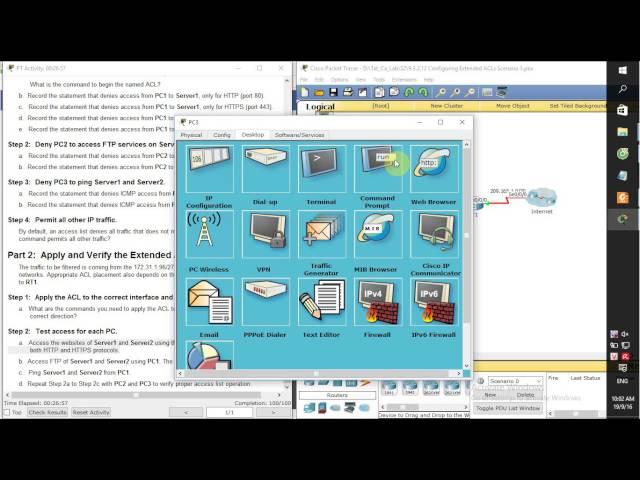 [CCNA S2] 9.3.2.12 Configuring Extended ACLs Scenario 3