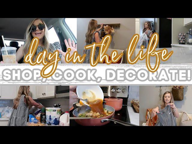 SHOPPING, FALL DECORATING, COOKING | DAY IN THE LIFE! | GROCERY HAUL | Lauren Yarbrough