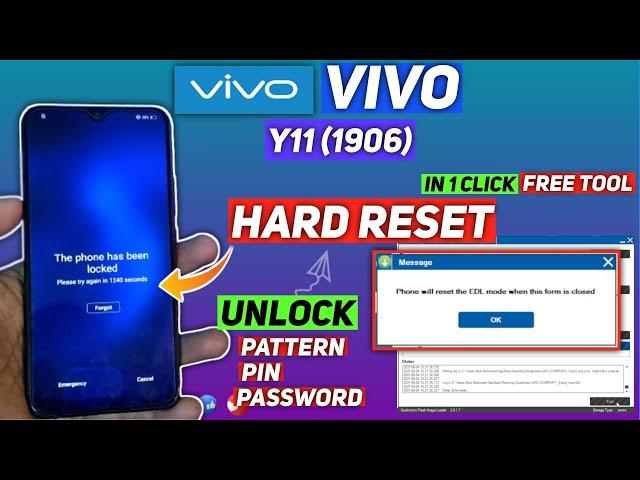 VIVO Y11 (VIVO 1906) Hard Reset Unlock Pattern, Pin & Password Lock With Free Tool | 1 Click Unlock