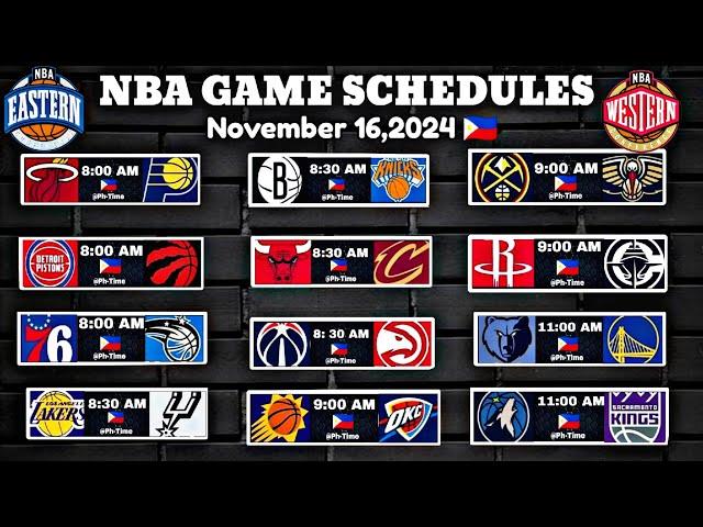 NBA Game Schedules November 16,2024 | NBA Regular Season 2024/2025 #nba