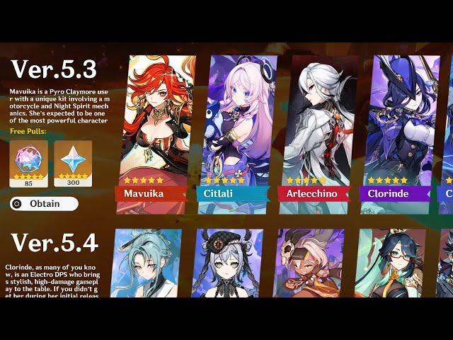 MAVUIKA AND CITLALI IN THE SAME PHASE! Full Banner Lineup for 5.3 Revealed  - Genshin Impact