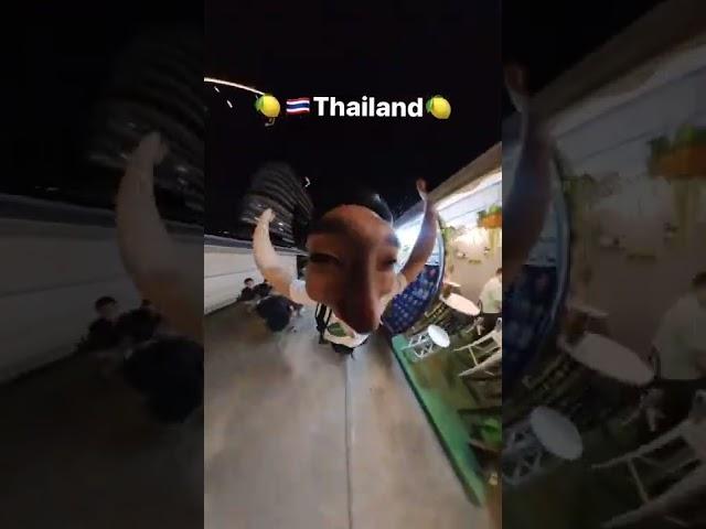 Thailand und goPro 360° funny video . camera holder in mouth