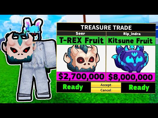 Trading NEW T-REX Fruit For 24 Hours! (Blox Fruits)