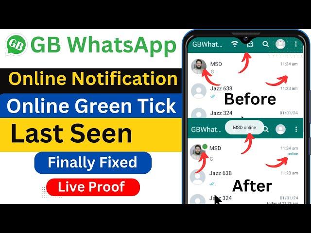 Gb Whatsapp v17.60 Online Last Seen & Green Dots Not Showing Problem solve | Last Seen Problem Fixed