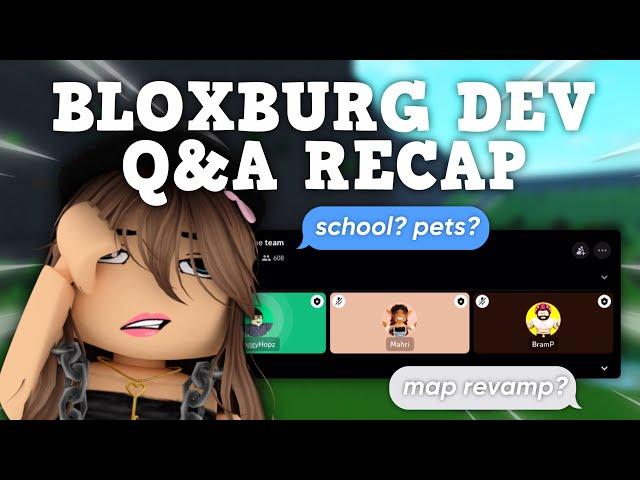 THE FUTURE OF BLOXBURG - Bloxburg Developer Q&A Recap!