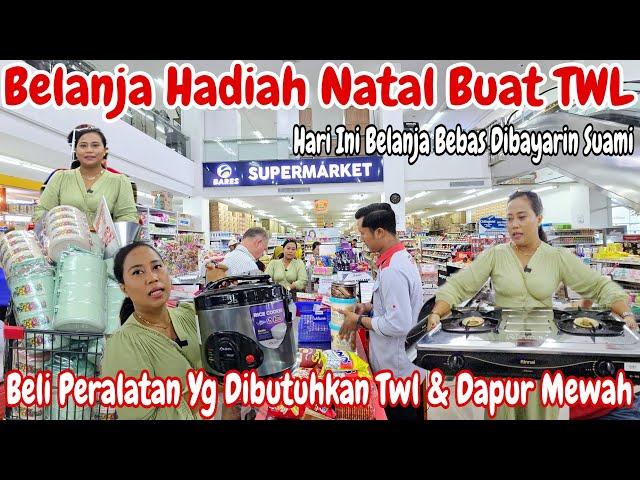 BELANJA HADIAH NATAL BUAT TWL‼️BELI KUE KERING,RANTANG & PERALATAN DAPUR MEWAH,Persiapan masak BESAR