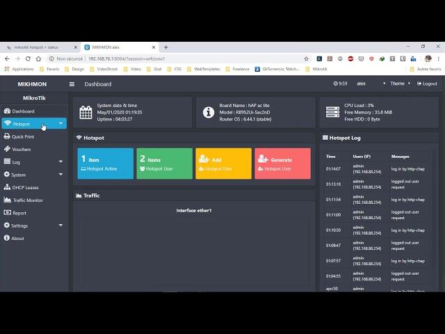 Configuration Mikhmon pour un Wifizone Mikrotik (+ Free login page)
