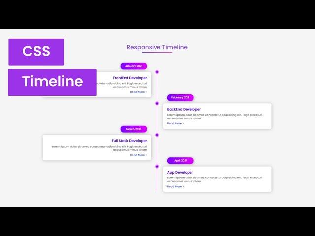 Responsive Vertical Timeline Using Html Css | Crown Coder