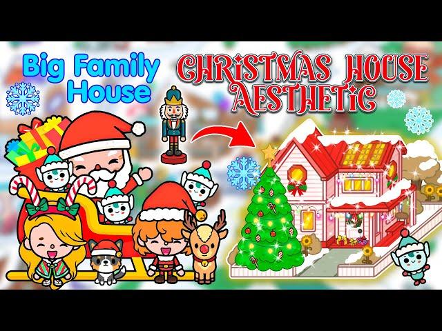 Christmas Big Family Home  How To Decorate Aesthetic Toca Boca House Ideas ️Toca Life World