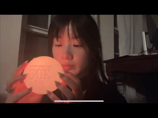 ASMR colorful moon lamp  (no talking, visual light triggers + tapping + scratching)