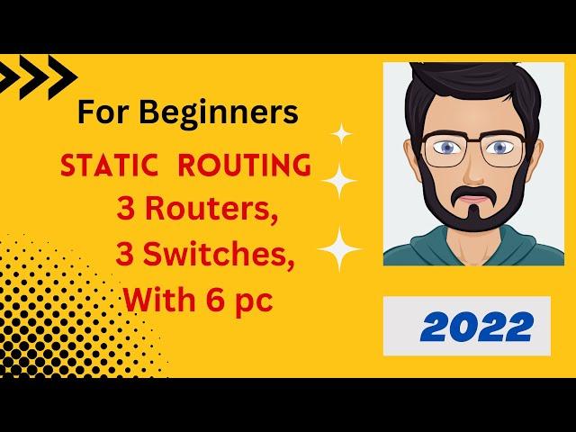 Configuring Static Routing with 3 routers,3 switches, 6 pc, using CLI commands| Cisco Packet Tracer