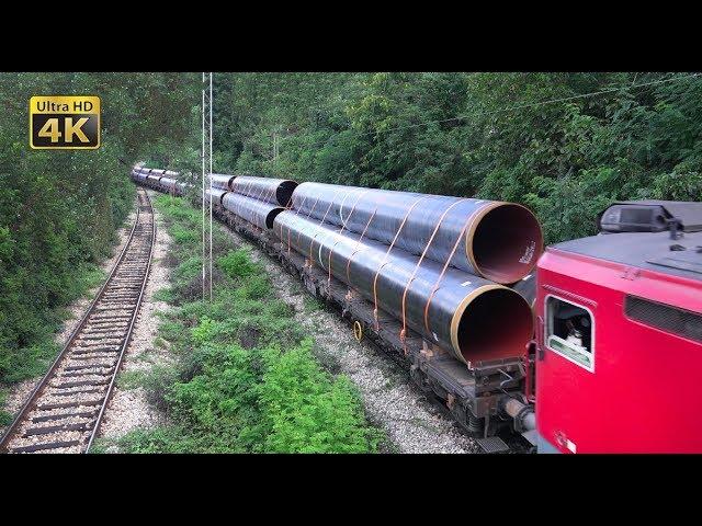 Rail traffic in Serbia - Freight trains around Belgrade [4K]