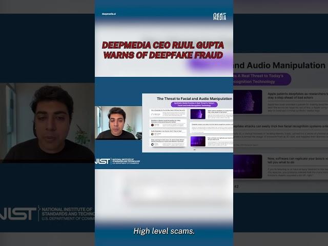 Deep Media's Founder, Rijul Gupta, discusses Gen AI risks at NIST. #Deepfake #deepfakescam #ai