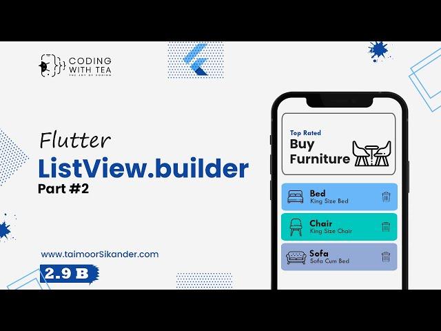 2.9 (b) - Flutter List View Builder | Flutter Tutorials for beginners 2023