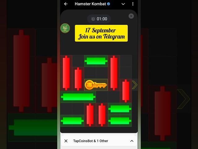 Master Key Today 17 September Hamster Kombat mini game puzzle solve | Hamster Chabi #games #gaming