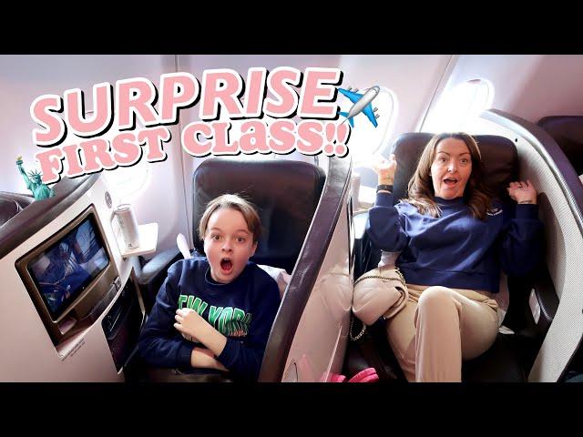 Surprising My Family With FIRST CLASS Tickets To NEW YORK!!