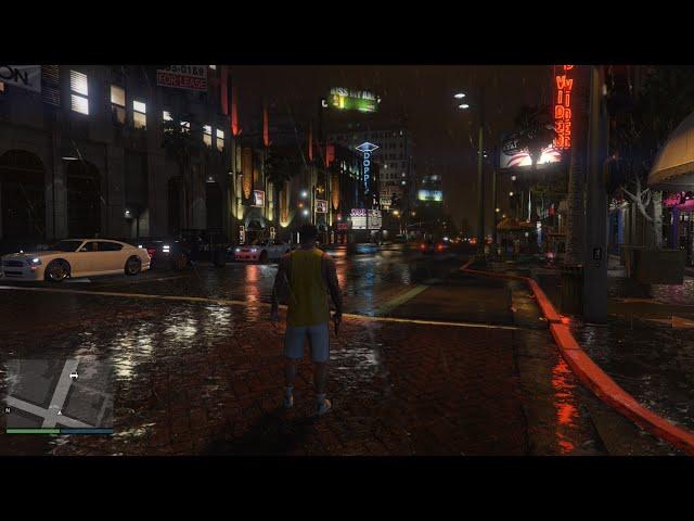 GTA 5 PS5 Pro's RAINY NIGHT CITY Experience in 4K 60FPS