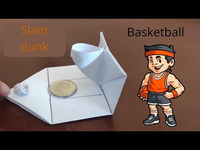 Mini easy origami basketball slam dunk toy || Moving pop it paper toys.