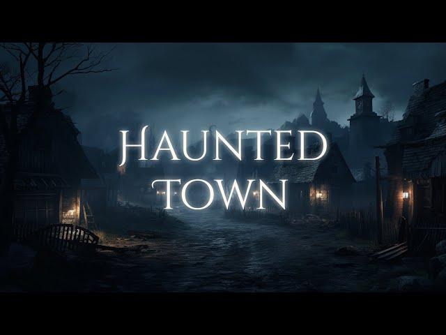 Haunted Town Ambience and Music ️🪦 | haunted town at night, rain, wind blowing #ambientmusic