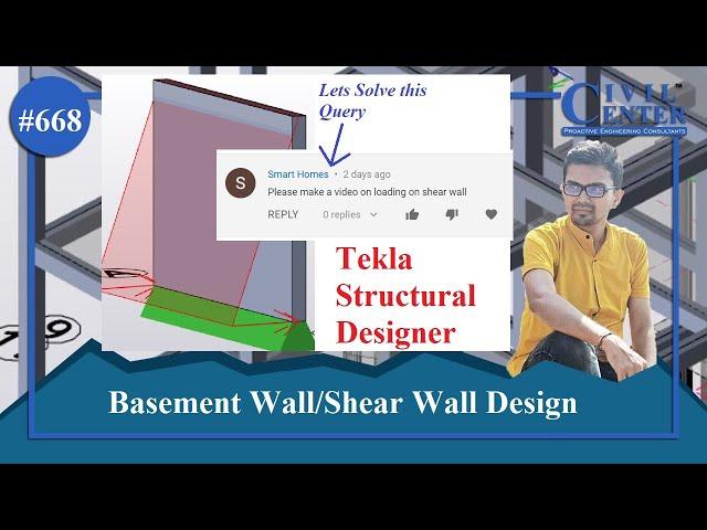 Design Of Retaining Wall in Tekla Structural Designer ||  Basement Wall Design in TSD || Shear Wall