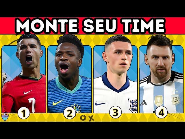 quiz de futebol MONTE SEU TIME TITULAR E MONTE SEU TIME RESERVA com jogadores das copas|fut tv quiz