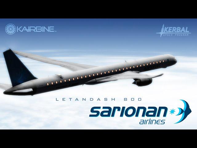 Kerbal Space Program. SARIONAN AIRLINES: 1600 km flight to KSC Airport in a High Efficiency Airliner