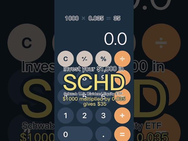 How much dividends will SCHD pay you quarterly if you invest $1,000? #schd #dividend #investing