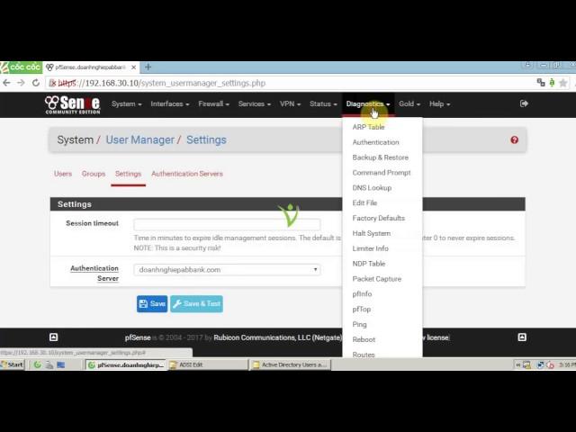 pfSense firewall configure LDAP authentication