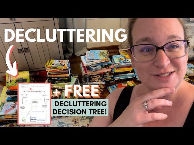 Decluttering SO MANY Books + Bookshelf Organization + Free Decluttering Decision Tree for You!