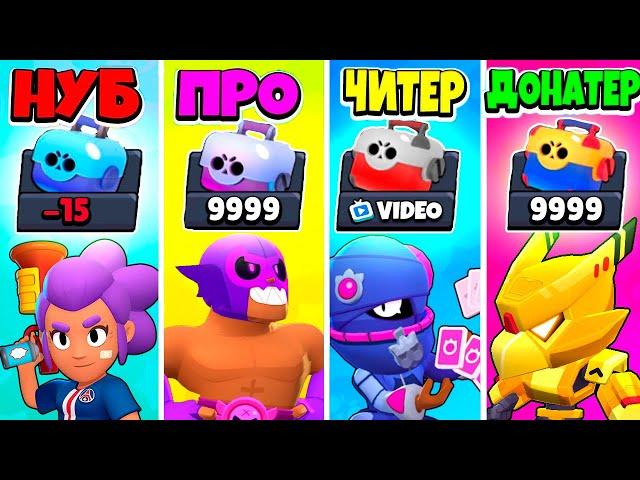 НУБ ПРОТИВ ПРО ПРОТИВ ЧИТЕР ПРОТИВ ДОНАТЕР В BRAWL STARS! #1